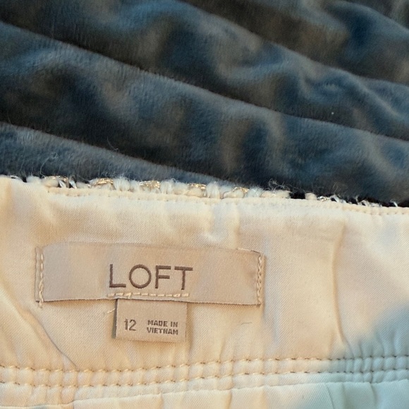 LOFT Black & White Tweed Mini Skirt | Size 12 | Fully Lined - Picture 3 of 5